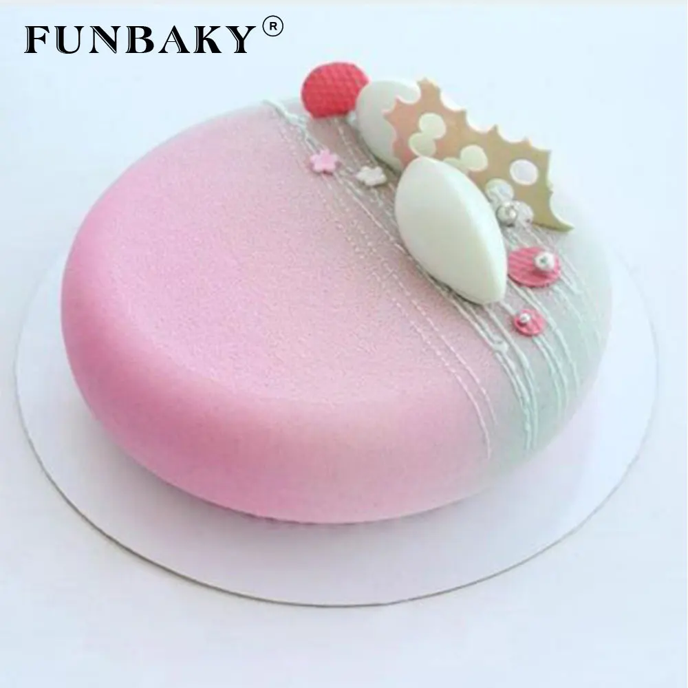 

FUNBAKY Silicone Cake Mold Baking Mousse Moulds Eclipse Round Shaped One Set Flat Top and Rounded Sides Kitchen