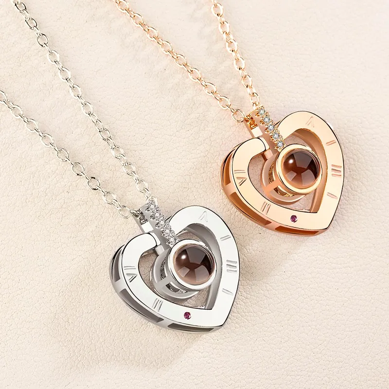 

Dropshipping Cheap 100 Languages I Love You Pendant Necklace For Women Love Memory Wedding Necklace Choker Gift for Lovers