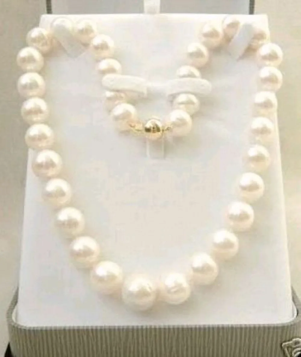 

FREE SHIPPING HOT sell new Style >>>>>9-10mm White Akoya Cultured Pearl Necklaces 18