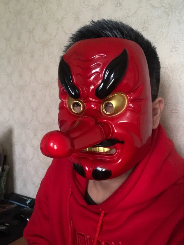 Новинка японская маска Tengu для косплея Вечерние Маски Хэллоуина самурая