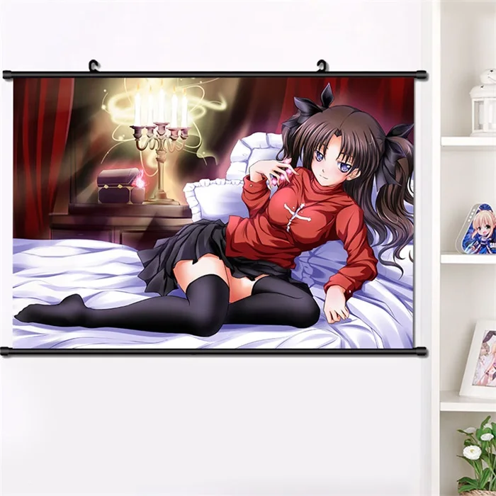 Японское аниме Fate/stay night tohsaka Rin сексуальный косплей стены прокрутки Фреска плакат настенный висящий плакат Otaku домашний декор сбор 40*60 см - Цвет: M