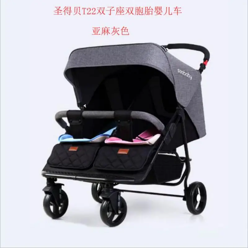 

2019 twins can sit, can lay a double stroller, lightweight folding baby stroller, suitable for newborns to 3 years old baby