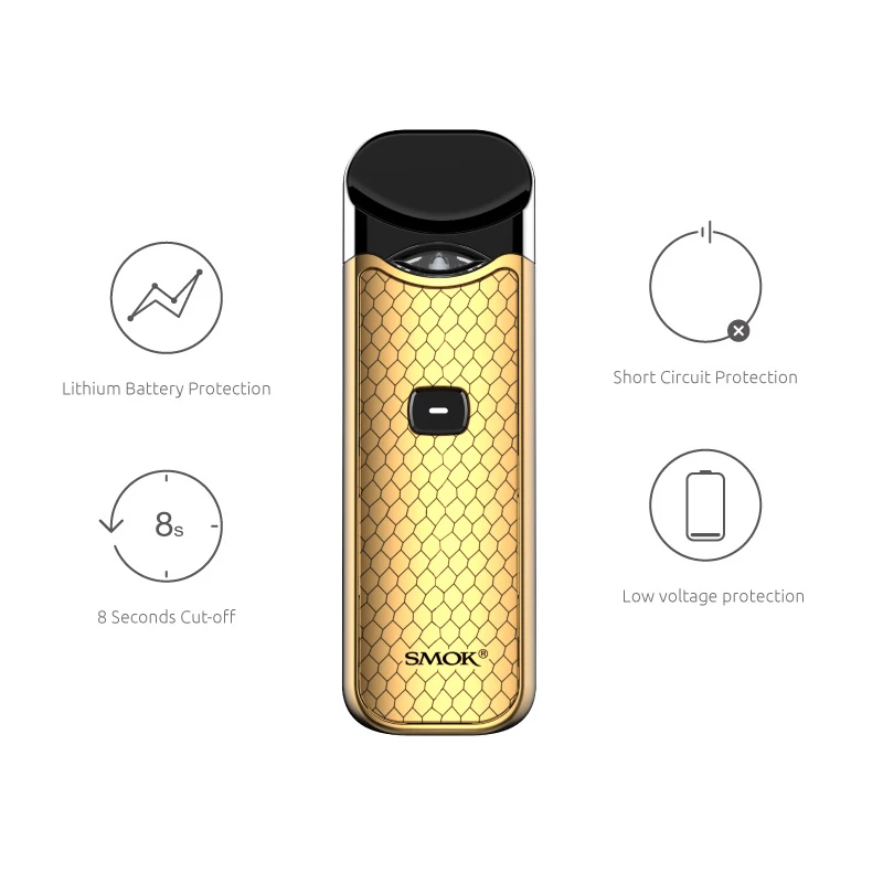 Оригинальный набор Smok Nord Pod vape с картриджем 1100 мАч и 3 мл сетчатая катушка