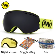 NANDN, брендовые лыжные очки, UV400, анти-туман, большая Лыжная маска, очки для катания на лыжах, для мужчин и женщин, очки для сноуборда