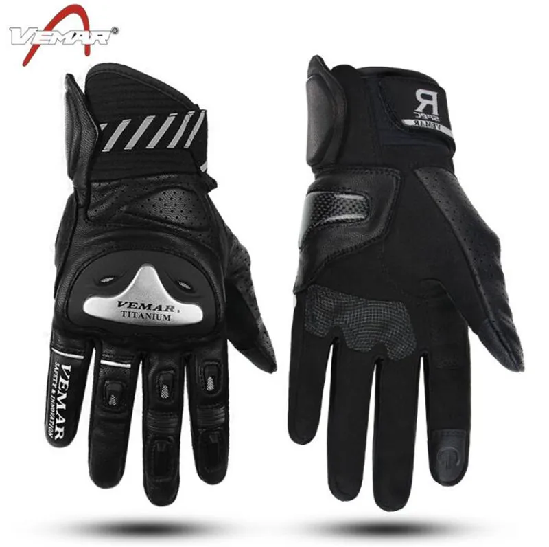 

VEMAR Motorcycle Gloves Leather Motocross Off-Road Racing Gloves Motorcycle Riding Full Finger Gloves Luva Couro Motoqueiro