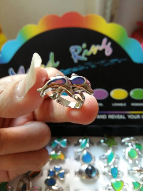 Mood Ring 100pcs Hat Love Star Fish Butterfly Sun Flower Moon