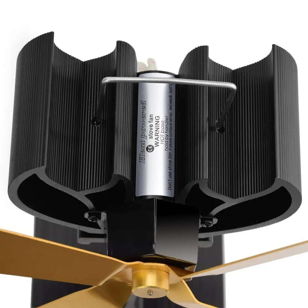 2019 Dropshipping Super Quiet 4 Blades Heat Power Wood Stove Fan