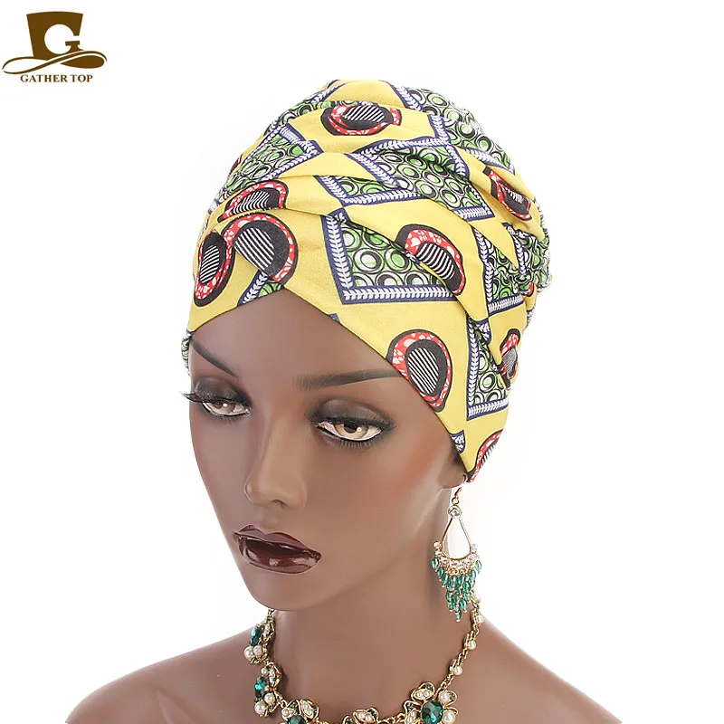 Женский многоцелевой Тюрбан повязка на голову африканская печать длинная повязка на голову Экстра мусульманский женский тюрбан на голову s хиджаб платок на голову
