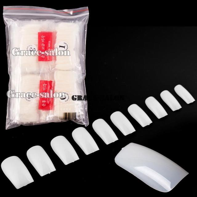 False Acrylic UV Gel Clear Half Well French Nail Art Tips Tools Manicure