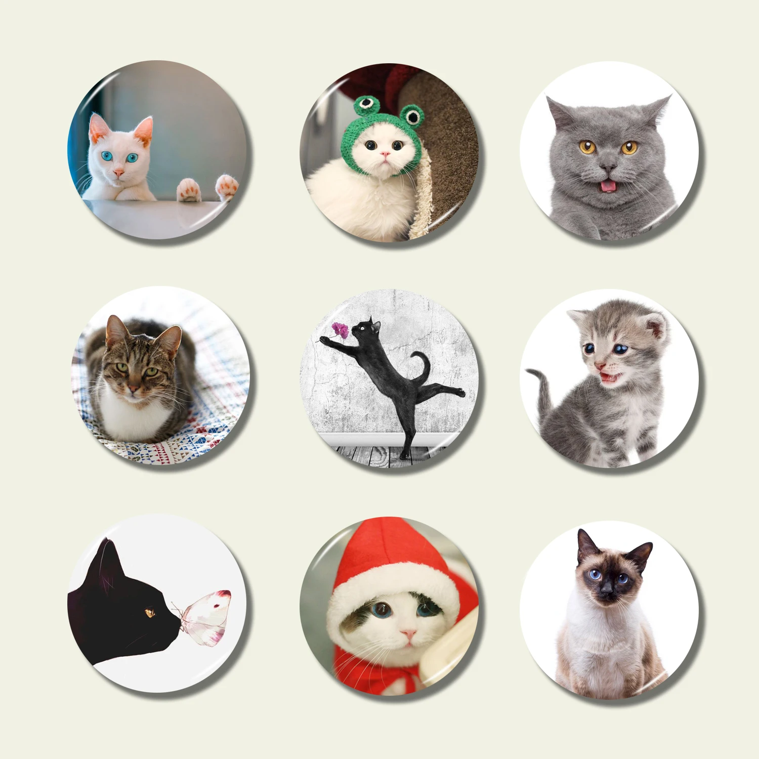 

Creative Cat Series Fridge Magnet Round Shape Refrigerator Magnets Travel Souvenirs Home Kitchen Decoration Wholesales