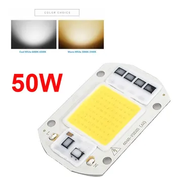 

1Set LED COB Chip With Lens Reflector 50W 110V 220V Smart IC DIY For LED Floodlight Soptlight Need Heatsink For Cooling