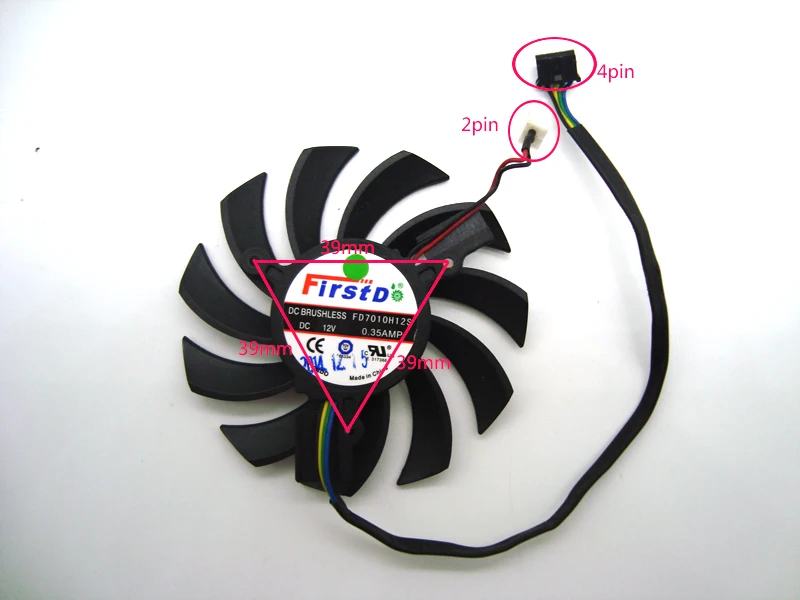 Бесплатная доставка телефон/FD7010H12S 12V 0.35A Sapphire R7/R9 270/280/280X/285/290 графическая карта с