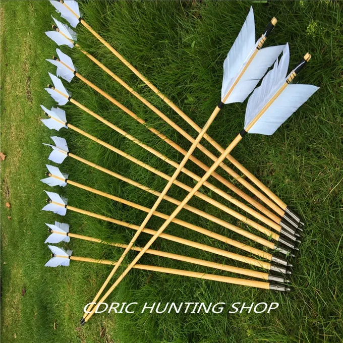 Деревянные стрелы из индейки 6/12/24 шт. перо для лука охоты|bows and|wood arrowstraditional bow |