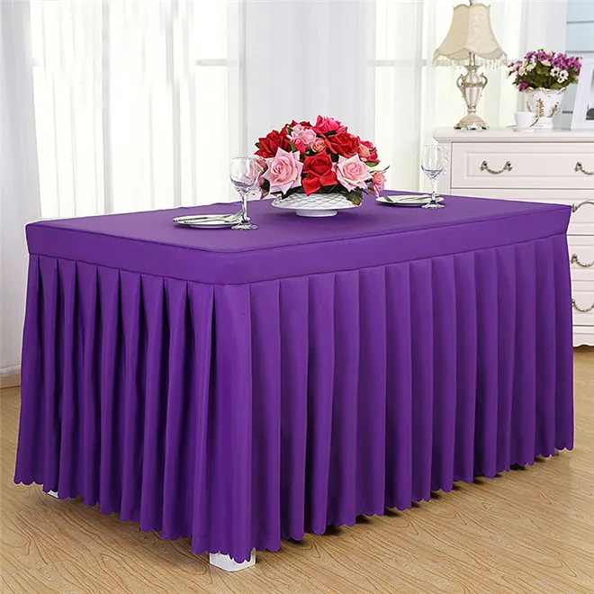 Новая роскошная Подгонянная Свадебная Банкетная скатерть для гостиницы знак встречи в буфете однотонный циферблат покрытие юбки скатерть - Цвет: Dark Purple