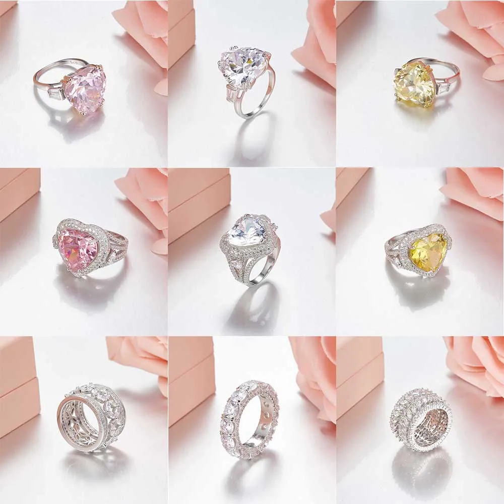 

TIFF 100% 925 Sterling Silver Original Love Set Stone Charms Rings Fit DIY Original Jewellery Factory Wholesale