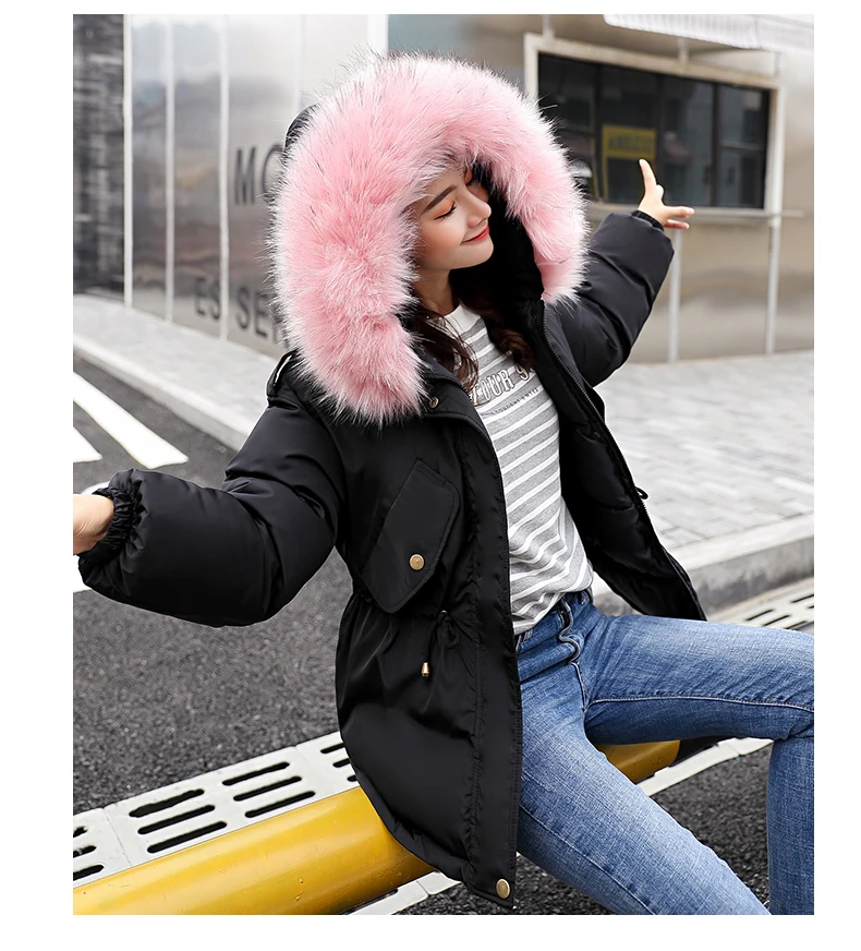 Зимняя куртка женская капюшоном куртка зима Длинные рукава с хлопковой подкладкой теплая женская верхняя одежда пальто женское зимнее одежда парка женская куртки женские