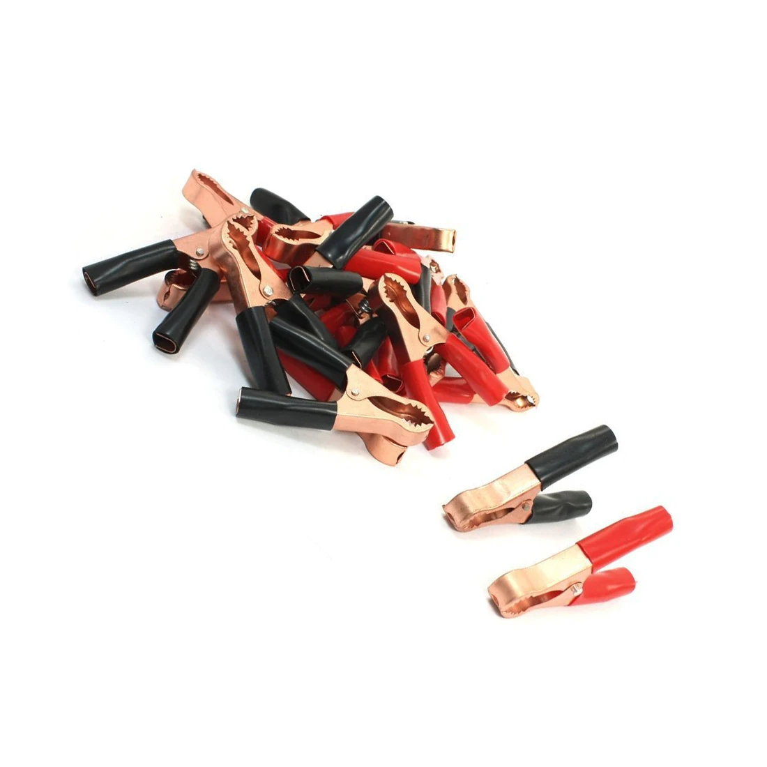 HFES 20Pcs Black Red 50A Spring Loaded Truck Battery Alligator Clamp Clipclips blackclip