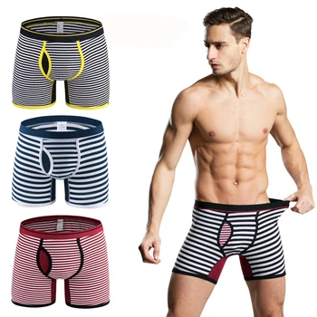 

Cotton Stripe Men Male Underwear Extra Long Male Boxers Shorts Underwear underpants Cueca calzoncillos hombre boxer marca M-3XL