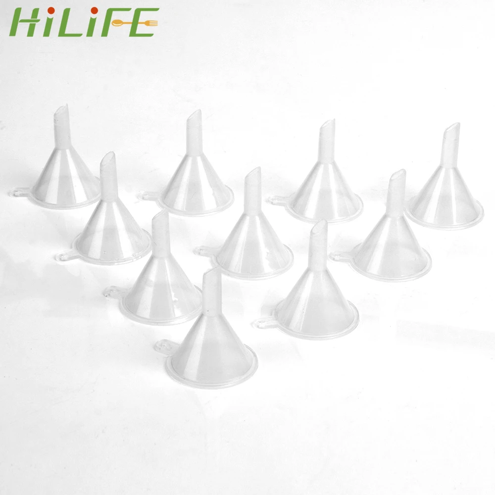 

HILIFE Small Mouth Funnels Bar Wine Flask Funnel for Filling Hip Flask Narrow-Mouth Bottles 10pcs/set Mini PP