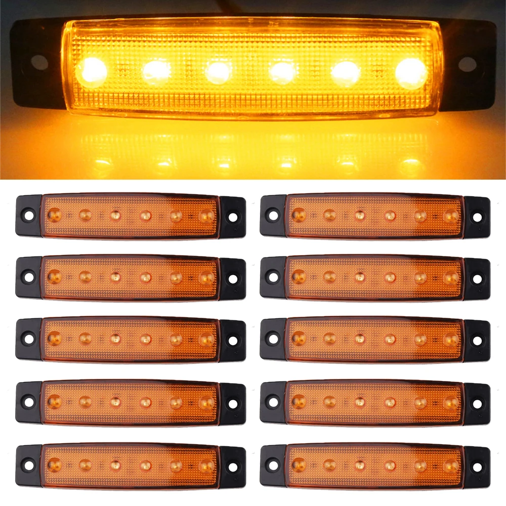 

10PCS LED Car Bus Truck Light DC 12V 24V Power Supply LED Stop Rear Tail Brake Reverse Light Trailer Side Marker Lndicators Ligh