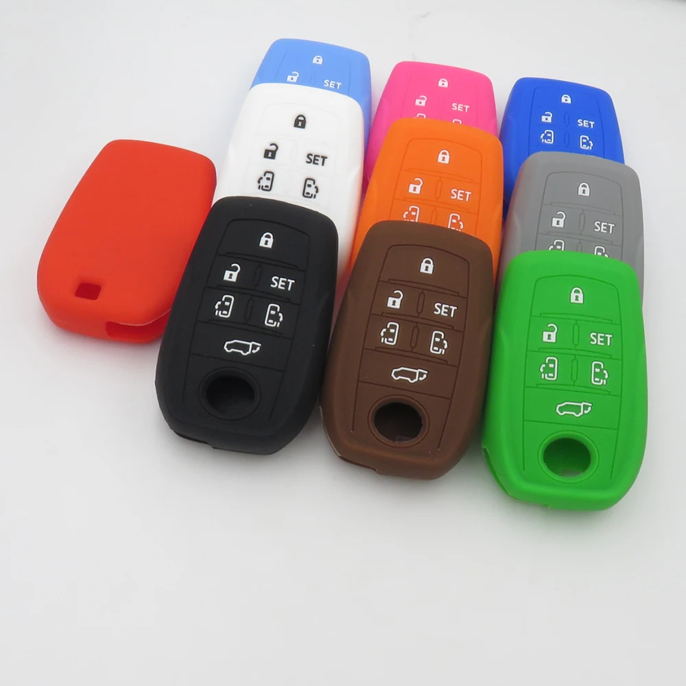 

Xinyuexin Silicone Car Key Cover Case For Toyota Alphard PREVIA Voxy Noah Esquire Vellfire Harrier Remote Key Jacket Car-stying