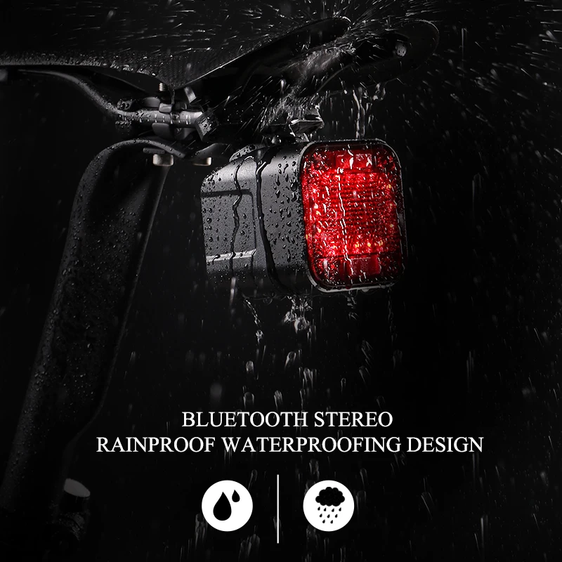 Top Wheel Up Sound Bluetooth Light For Battery LED Flashlight USB Rechargeable  2200mAH MTB Mountain Bike Light waterproof 1