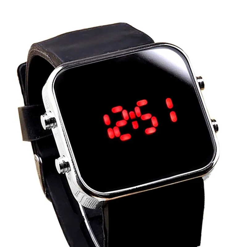 

Hot sale Mirror LED Digital Sport womens men Watch Gift Wristwatches for women men watches 2018 luxury Silica brand horloges 50P
