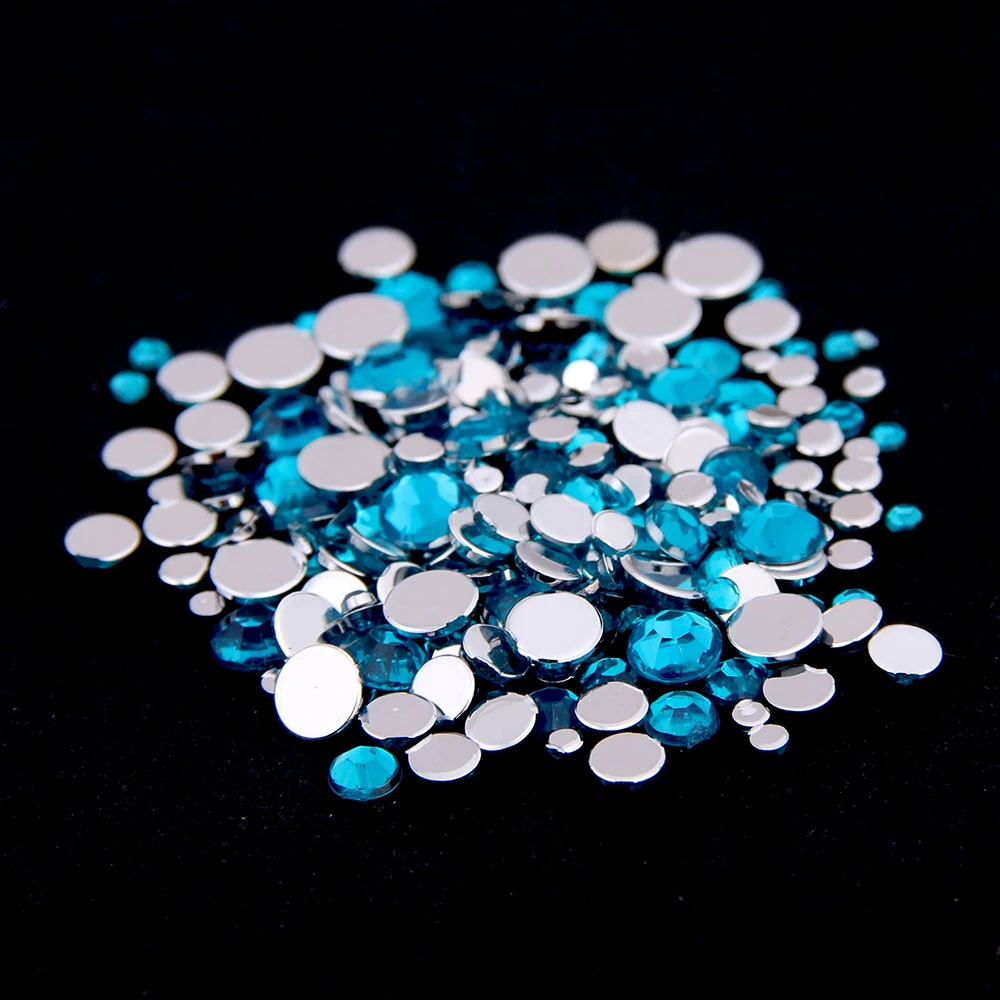 Smart Color Dark Aquamarine Color Acrylic Rhinestones Shoes Sparkling 