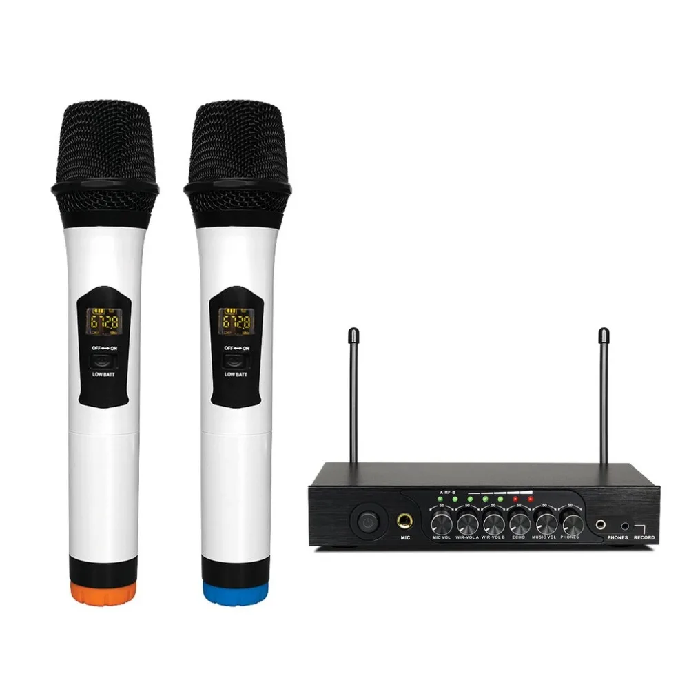 

Professional Dual Wireless Microphone System Stage Performances Wireless Microphone Handheld Wireless Dynamic Microphone