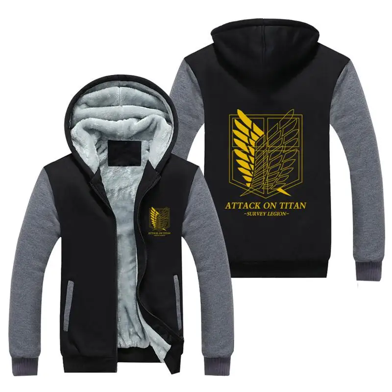 

Attack on Titan Jiyuu no Tsubasa Thick Cardigan Hooded Hoodie Attack on Titan Sweatshirts Jacket Coat Top