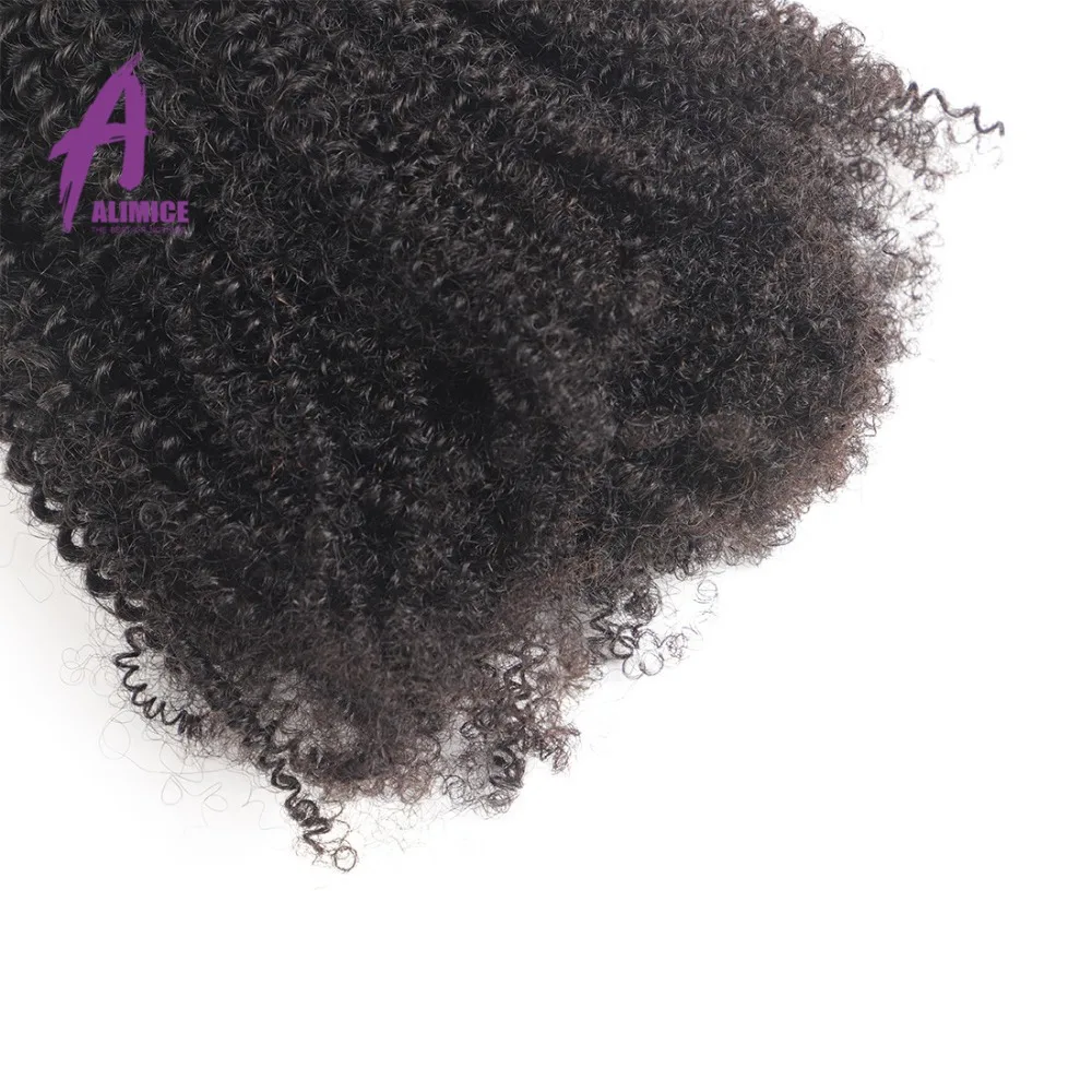 Alimice Brazilian Afro Kinky Curly Weave Human Hair 3 Bundles With Closure Remy Hair Brazillian Hair Weave Bundles With Closure (12)