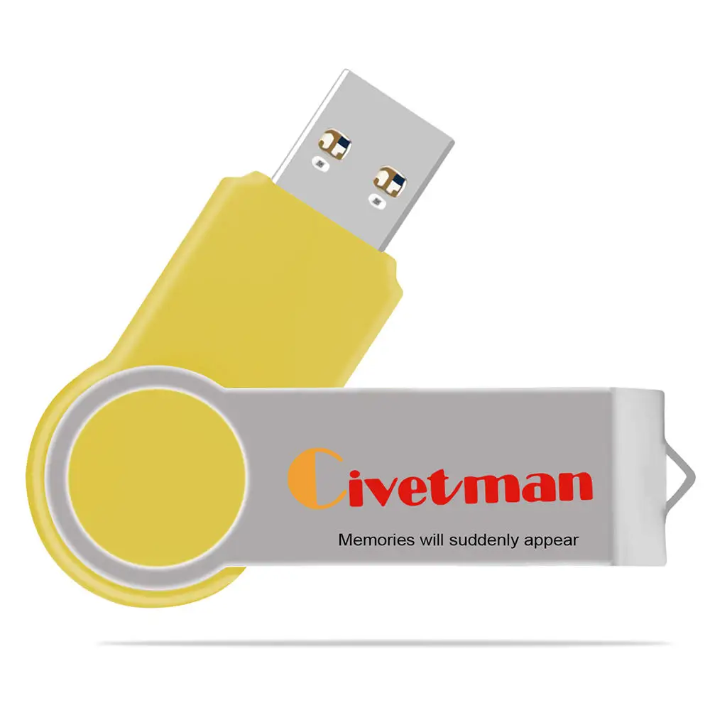 Civetman USB флеш-накопитель 32 ГБ вращающийся металлический USB 3,0 флеш-накопитель 128 г флеш-накопитель высокоскоростной usb-флеш-накопитель 64 ГБ флеш-накопитель - Цвет: yellow