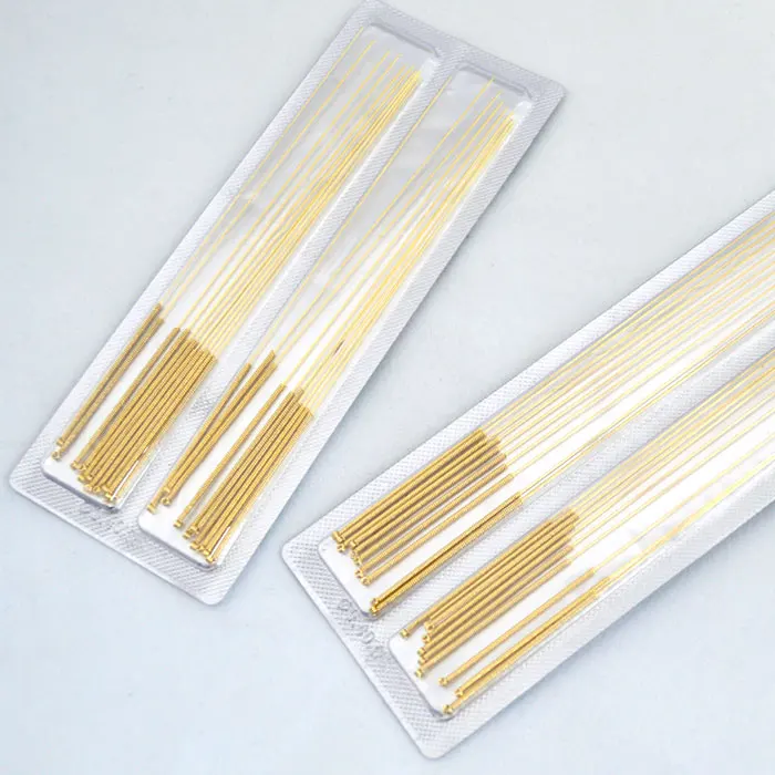 Sterile acupuncture needles full gold plated, full gilded, single