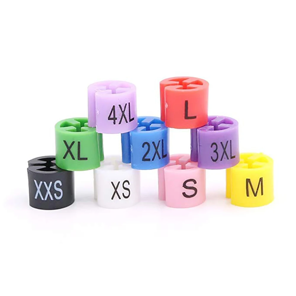 XXS-4XL White letters Hanger Sizer Clothing Tag Plastic Size Tag Mark Black LF Details about    