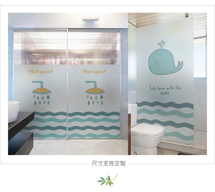 Пользовательские стильная футболка с изображением персонажей видеоигр стекло, витраж фильм, детская Ванная комната Кухня Двери Окна Фольгой морских китов