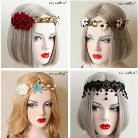 aliexpresscom buy fashion party prom queen hair accessories leaf flower crown headband for women night bar christmas halloween hairband 4 from reliable