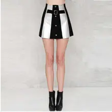 FFTAIQI new street fashion spring summer patchwork woman skirt leisure classic single-breasted slim show thin women short skirts