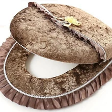 Fyjafon чехол для сиденья унитаза с кружевами утепленный чехол для унитаза мягкий удобный чехол для унитаза