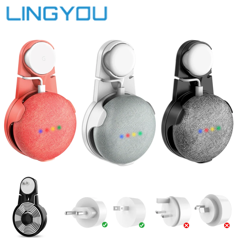 Настенное крепление LINGYOU для Google Home Mini с кабелем подставка управления умными