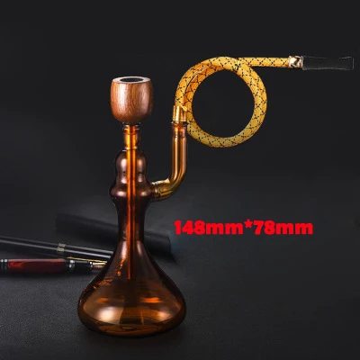 

Honest Creative Glass brown cigarette tobacco pipe water filter hookah Set of smoke pot, smoking 148*78mm and 95*70mm