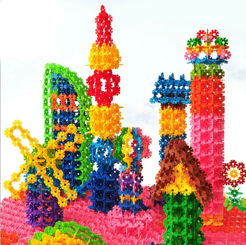 2017 New 100Pcs Multicolor Children Kid Baby Snowflake Creative Blocks Educational Toys wooden toys #10 baby-building-blocks-wooden