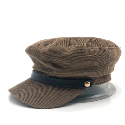 New Fashion Solid Visor Military Hat Autumn and Winter Vintage woolen Patchwork Beret Cap For Women England Style Flat Cap - Color: 2