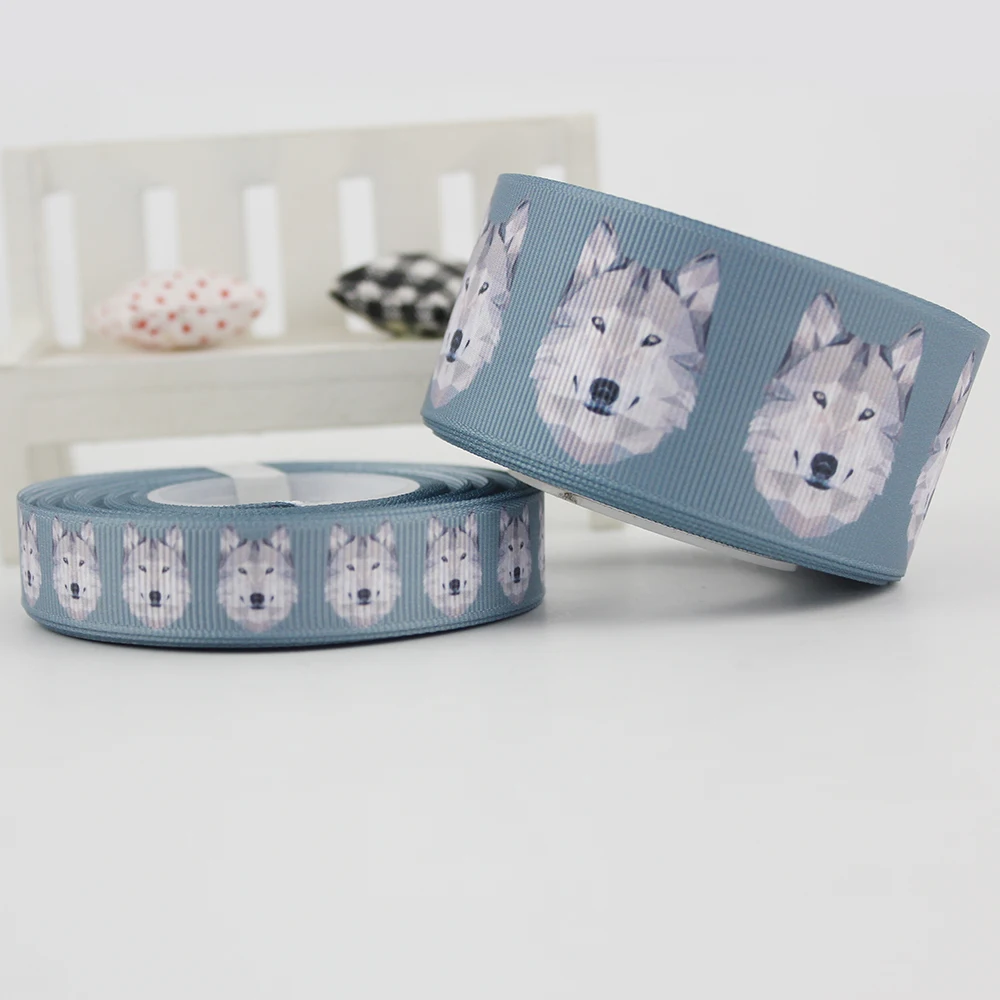 

Wolf printed grosgrain ribbon Packing Tape Handmade Jewelry DIY Hair Bow & Sewing Accessories 16mm 22mm 25mm 38mm 57mm 75mm