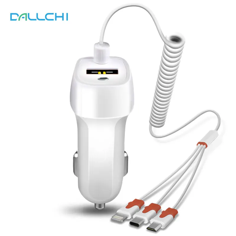 Dallchi Новый 2.4a 1A Dual USB Автомобильное Зарядное устройство Поддержка автомобиля