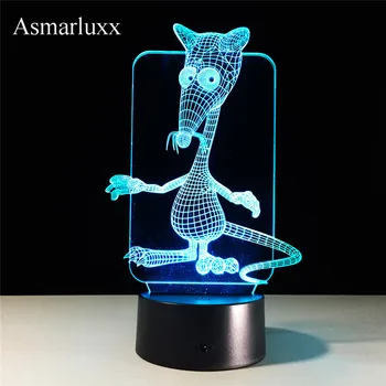 

Mouse 3D Night Lamp 7 Colorful Change Gradient Atmosphere Lighting Touch Table Lamp Micro USB Home Deco And Gift For Children
