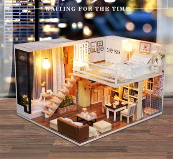 

New Doll House Miniature handmade DIY Dollhouse With Furnitures Wooden House Toys For Children Birthday xmas christmas Gift L020