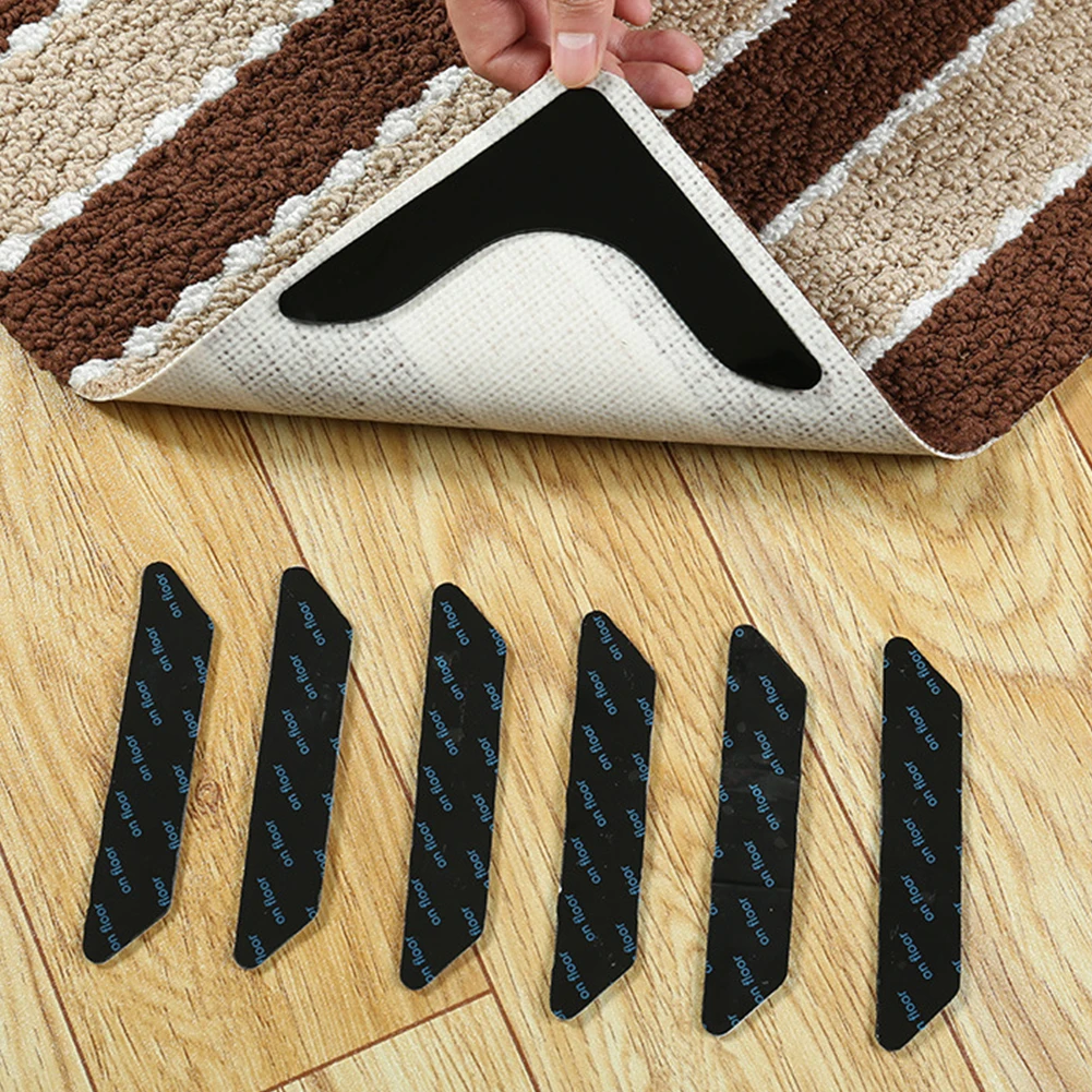 

Reusable Carpet Sticker Removable Bathroom Powerful Floor Anti Slip Shower Rug Gripper Double Sided Washable Corners No Trace