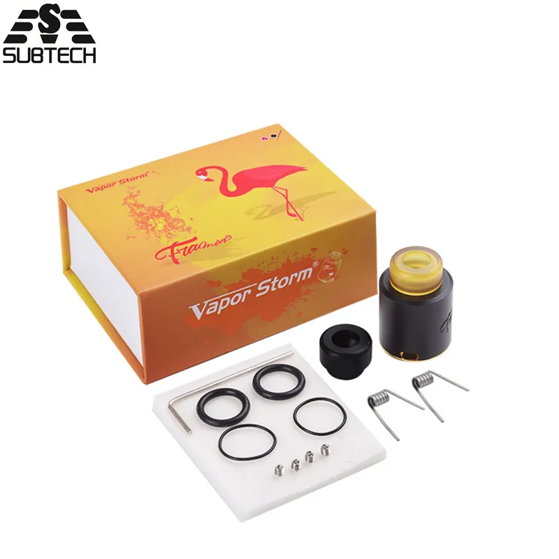 Original-Vapor-Storm-24mm-RDA-Atomizer-Flamingo-2mL-Dual-Coil-510-Thread-No-Leaking-RTA-DIY