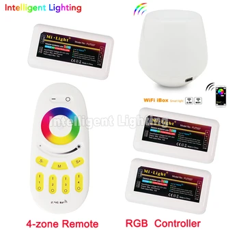 

2.4G RF remote controller + 2.4g smart wifi + 3x Mi light led RGB controller for strip
