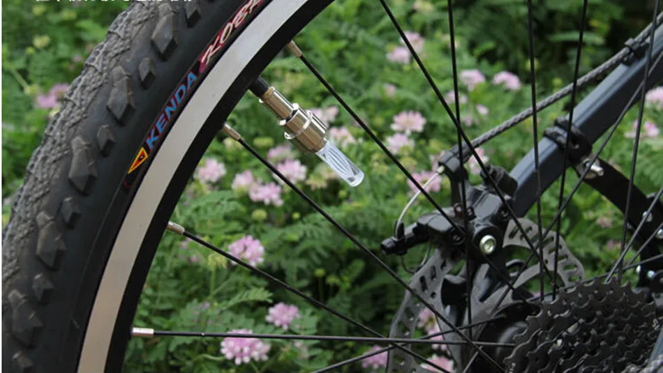 Perfect 1pcs bike lights mountain road bike bicycle lights LEDS Tyre Tire Valve Caps Wheel spokes LED Light 7 color auto lamp lamps 5